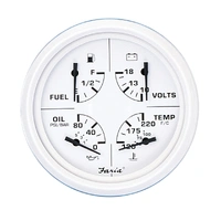 FARIA Kombiinstrument 5" (4-i-ett) Ø5" - Hvit